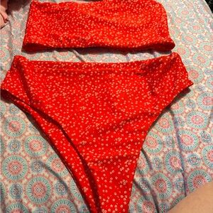SHEIN Red Floral Bikini Set of 2